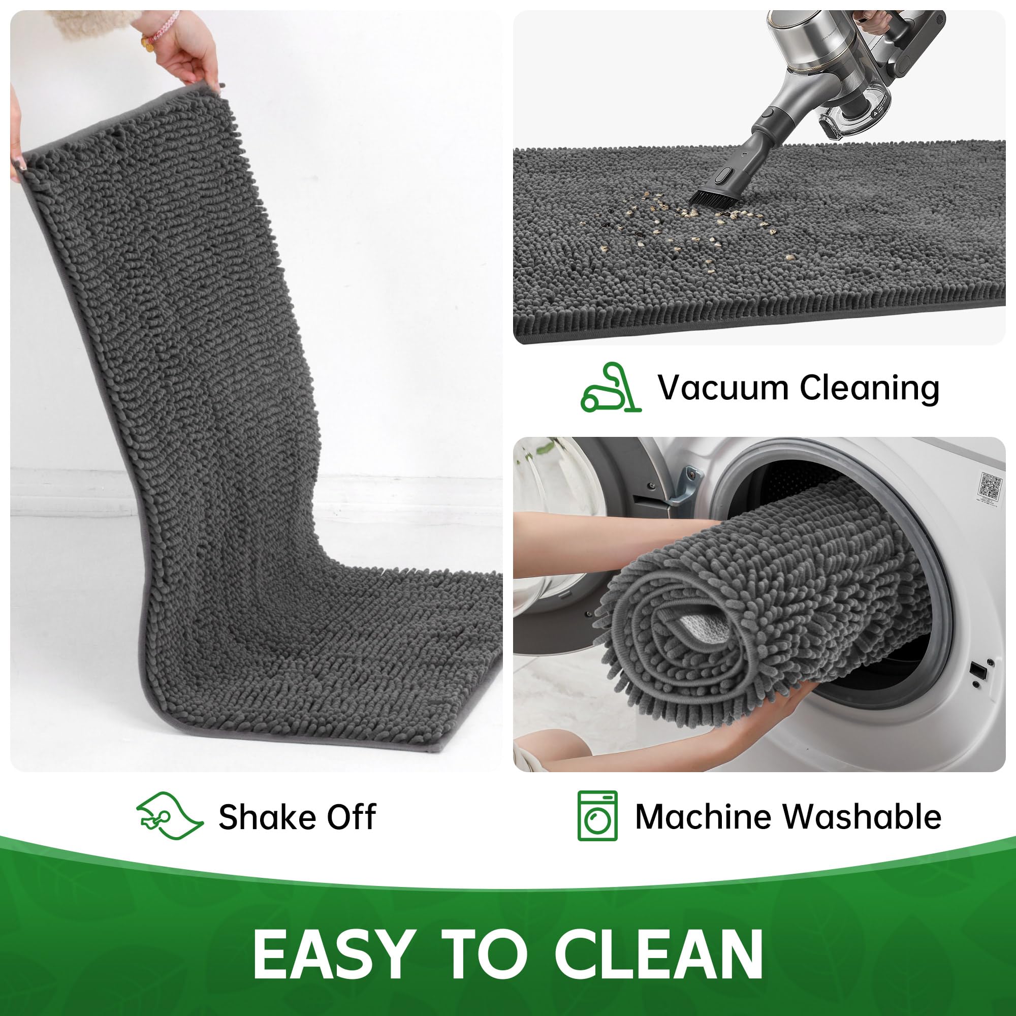 100pointONE Dog Door Mat Indoor Entrance 60x36 – Absorbent, Non-Slip, Soft Chenille