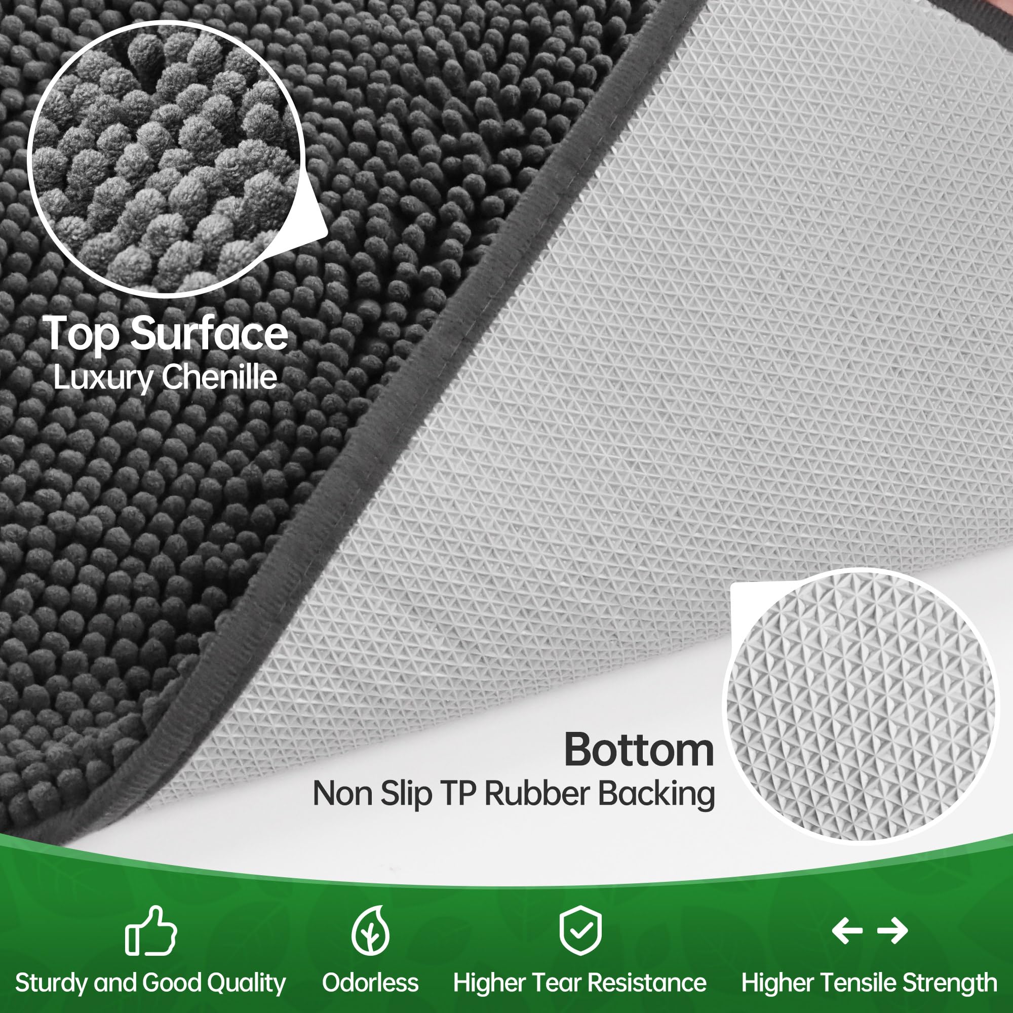 100pointONE Dog Door Mat Indoor Entrance 60x36 – Absorbent, Non-Slip, Soft Chenille