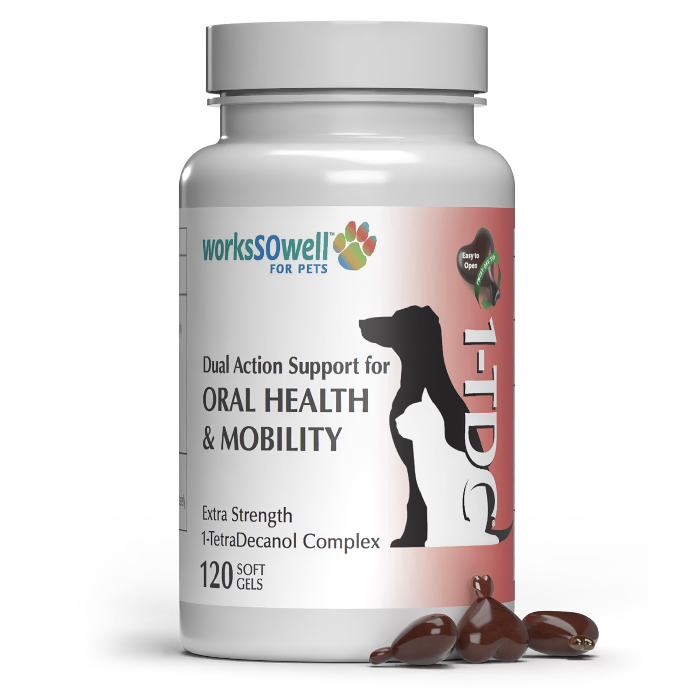 1-TDC WorksSoWell Dual Action Joint Supplement for Dogs & Cats - Mobility, Oral Health & Stamina (120ct)
