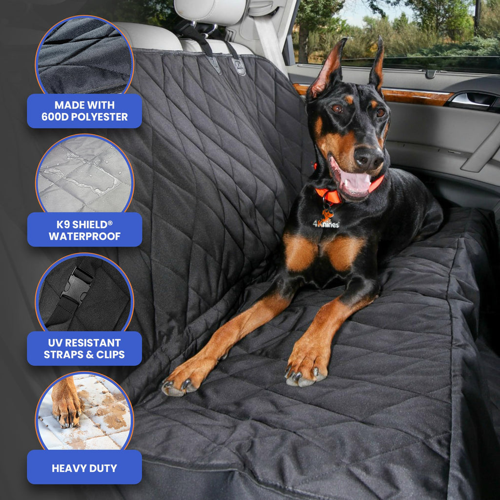 4Knines Dog Backseat Cover with Hammock for Cars, SUVs, and Trucks – Waterproof, Non-Slip, Extra Large