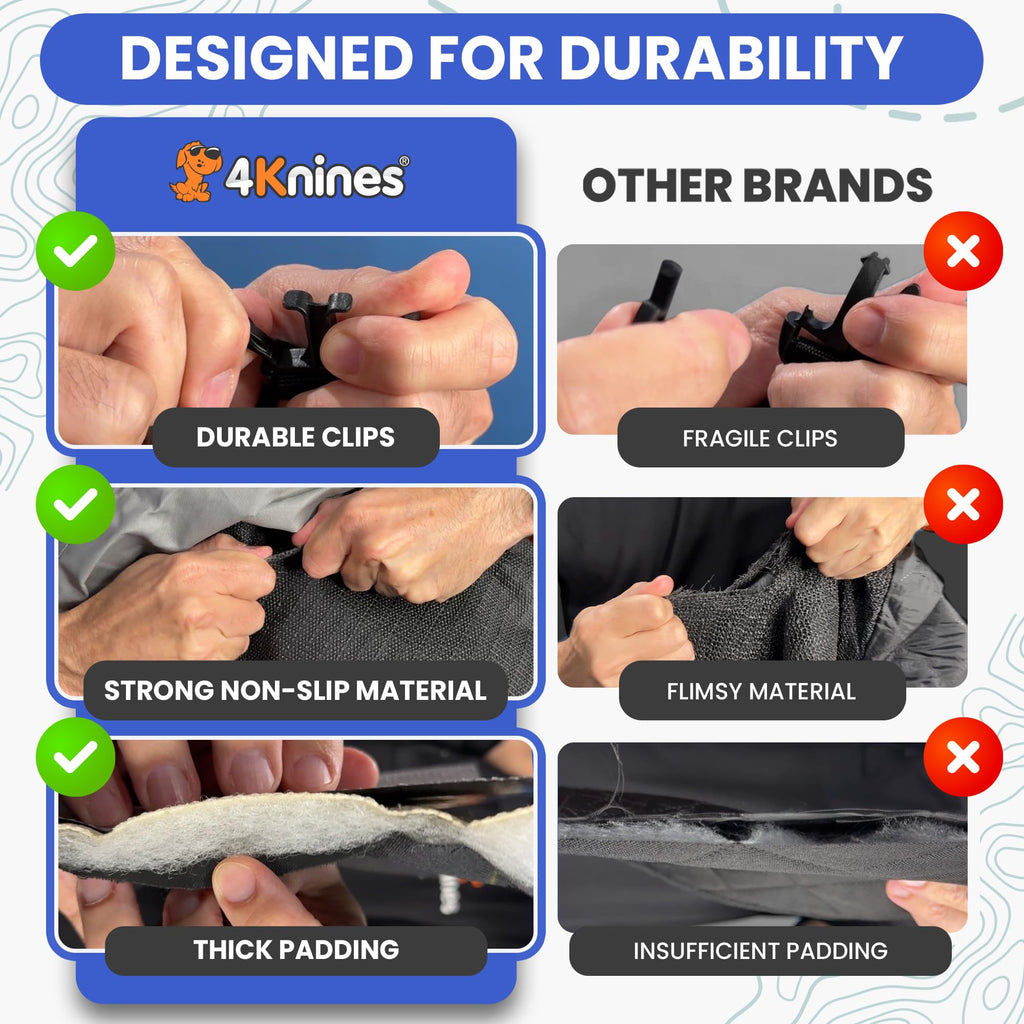 4Knines Dog Backseat Cover with Hammock for Cars, SUVs, and Trucks – Waterproof, Non-Slip, Extra Large