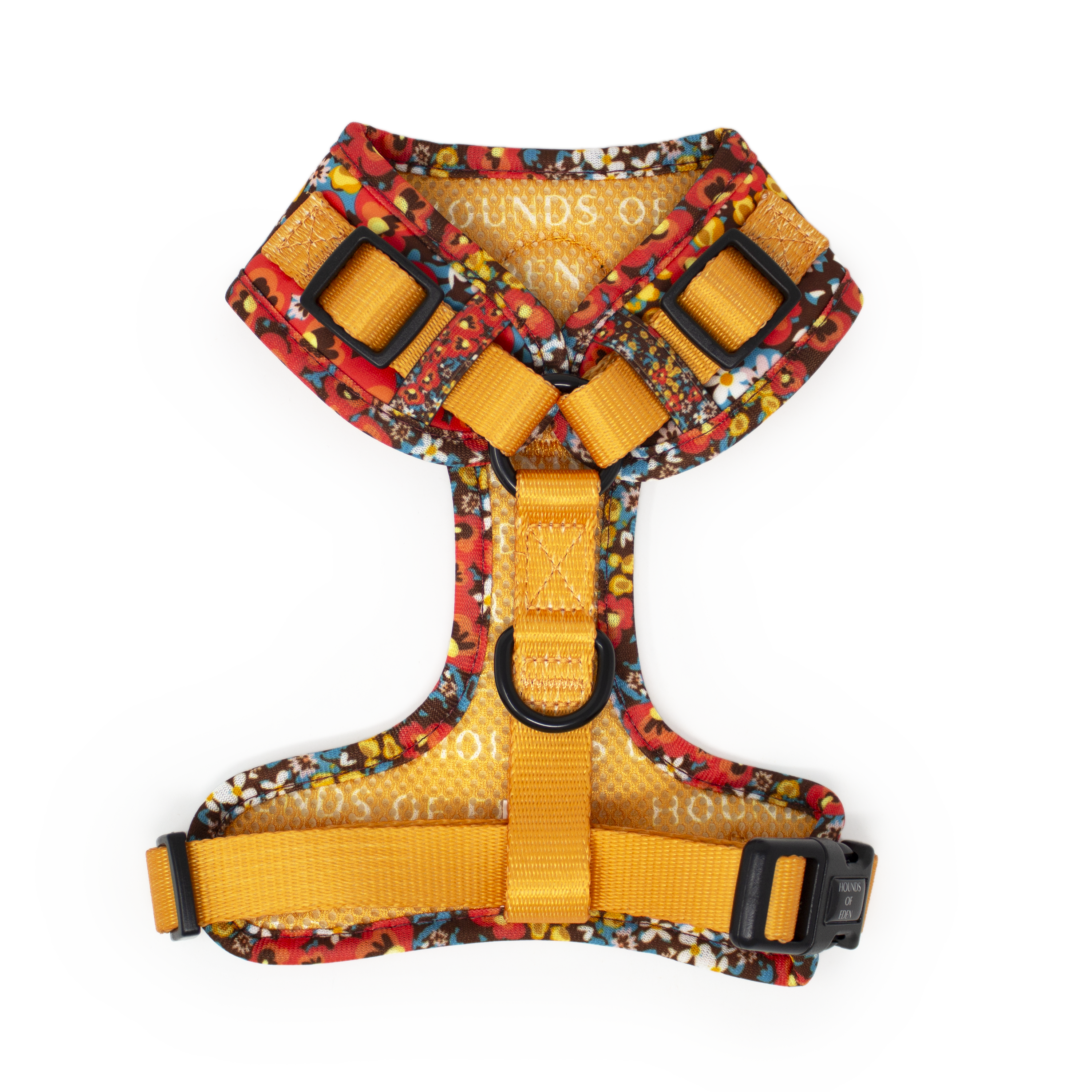 Retro Bloom Leather Dog Collar