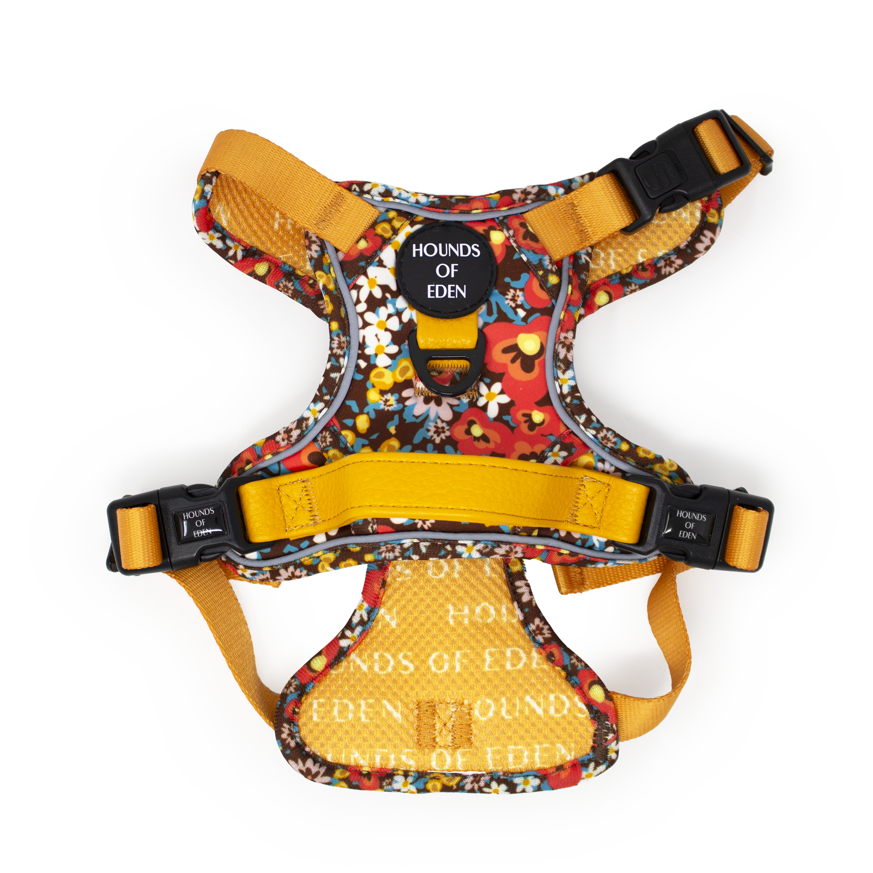 Retro Bloom Leather Dog Collar