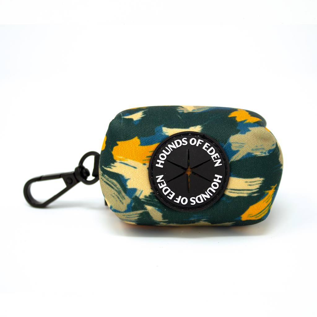 'Brush it Off' - Olive, Blue & Orange Camo Pattern Dog Collar