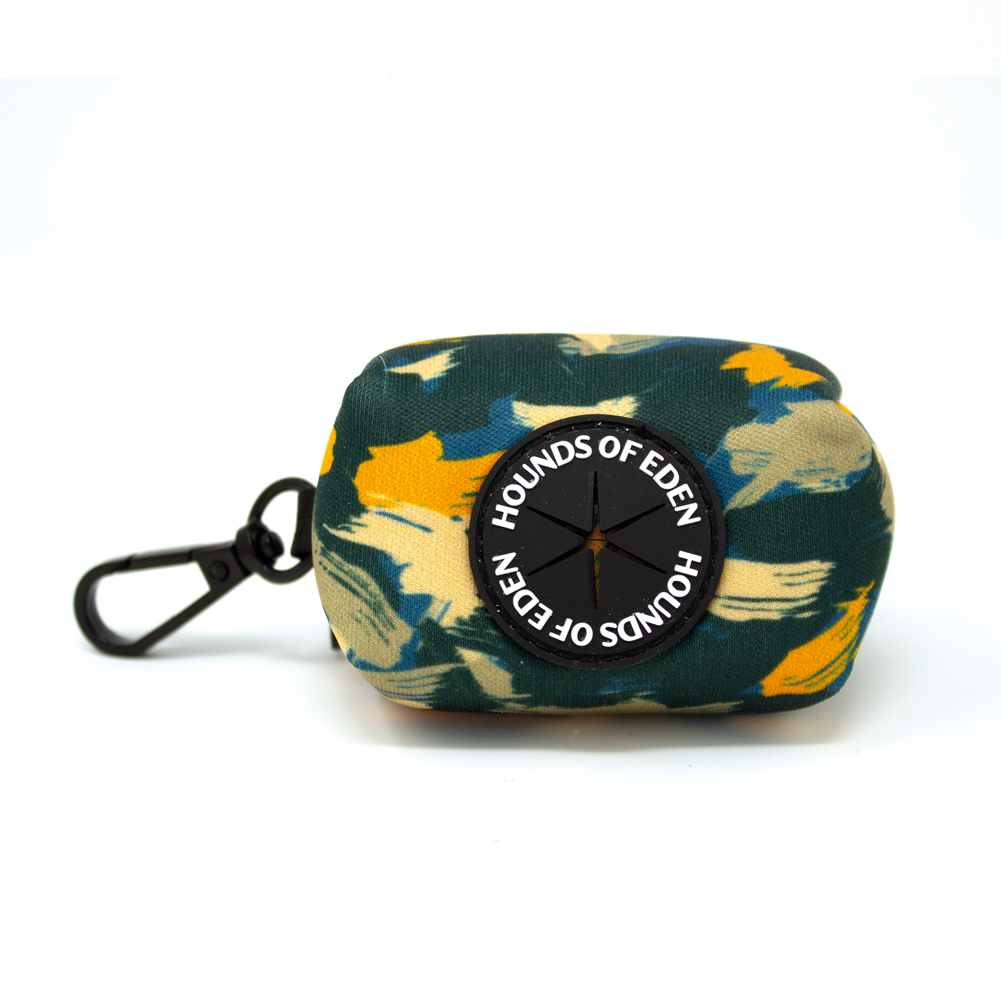 'Brush it Off’ - Olive, Blue & Orange Camo Pattern Poop/Treat Bag Holder