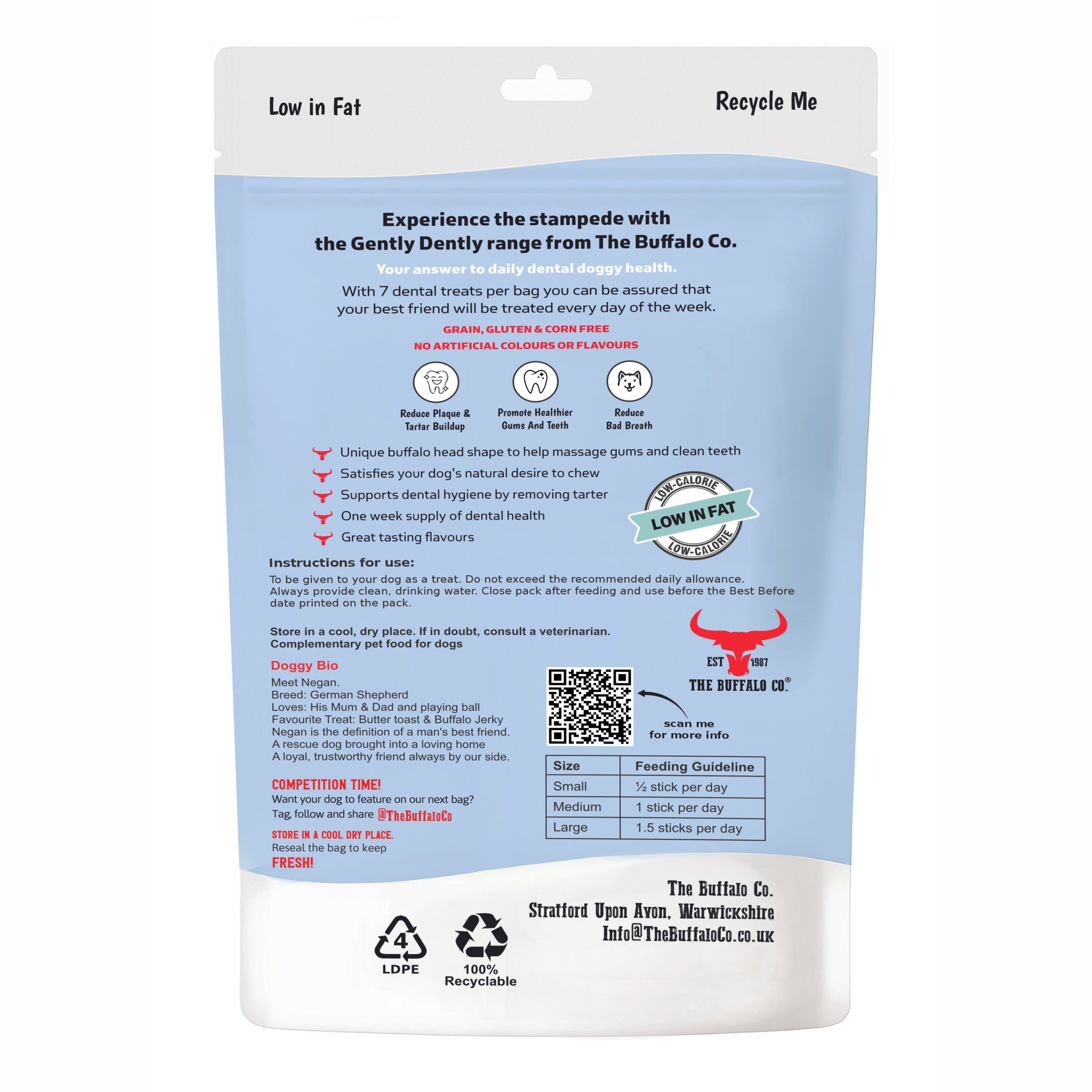 Gently Dently- Fresh Breath Mint Dental Treats for Dogs 175g