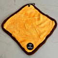 Mini Dog Towel + Clip, Yellow & Brown