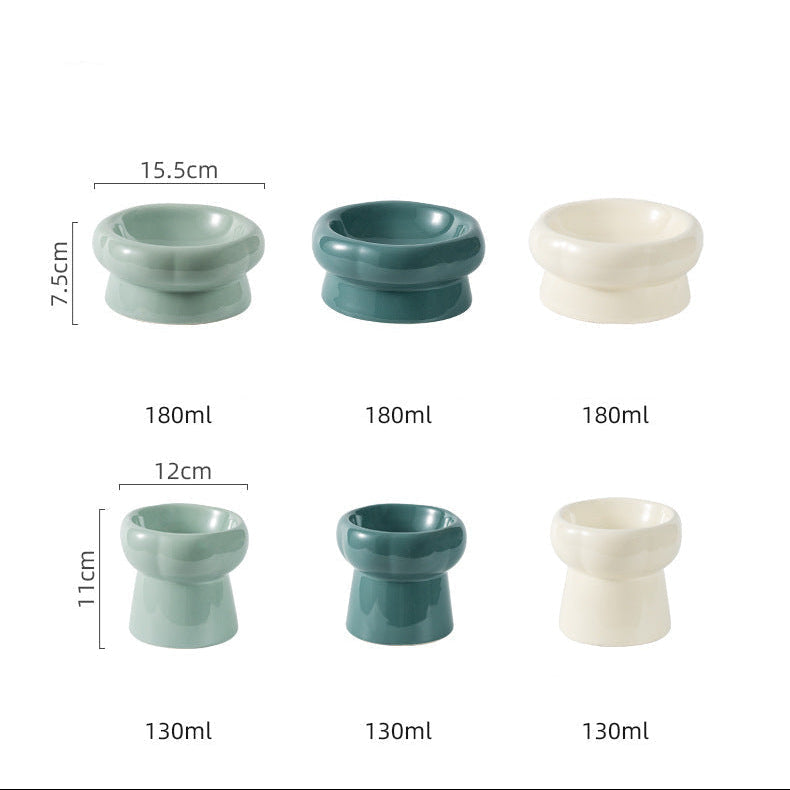 Flower Ceramic Pet Bowl – Black (Raised Profile)