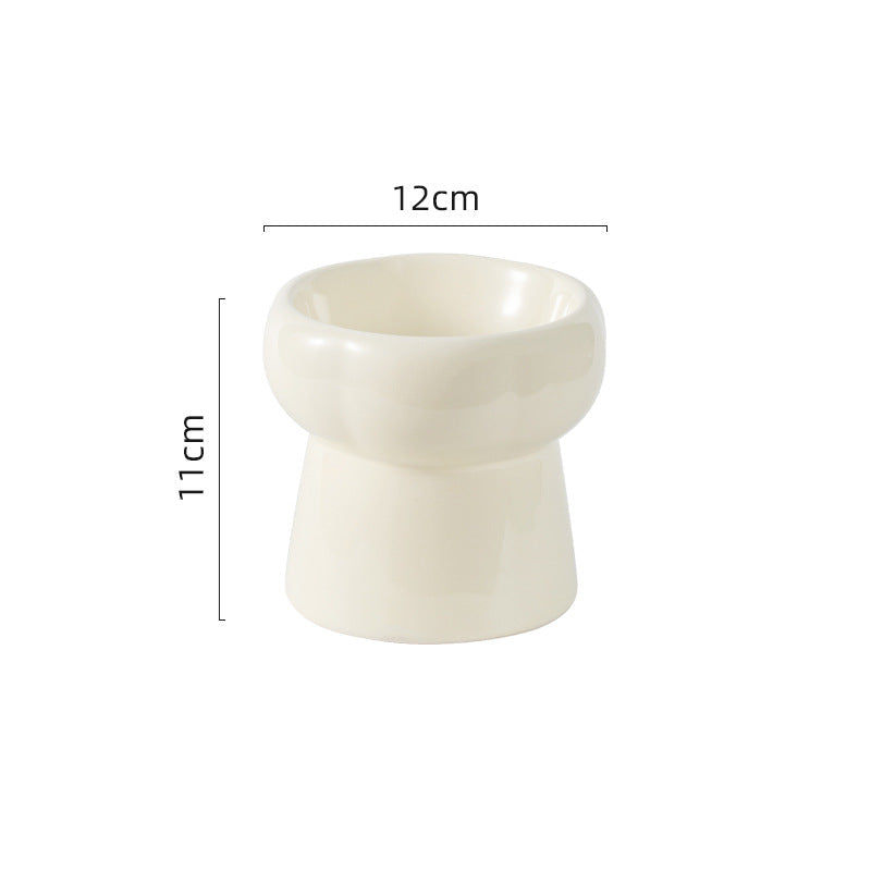 Flower Ceramic Pet Bowl – Soft Green (Raised Profile)