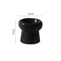 Flower Ceramic Pet Bowl – Black (Raised Profile)