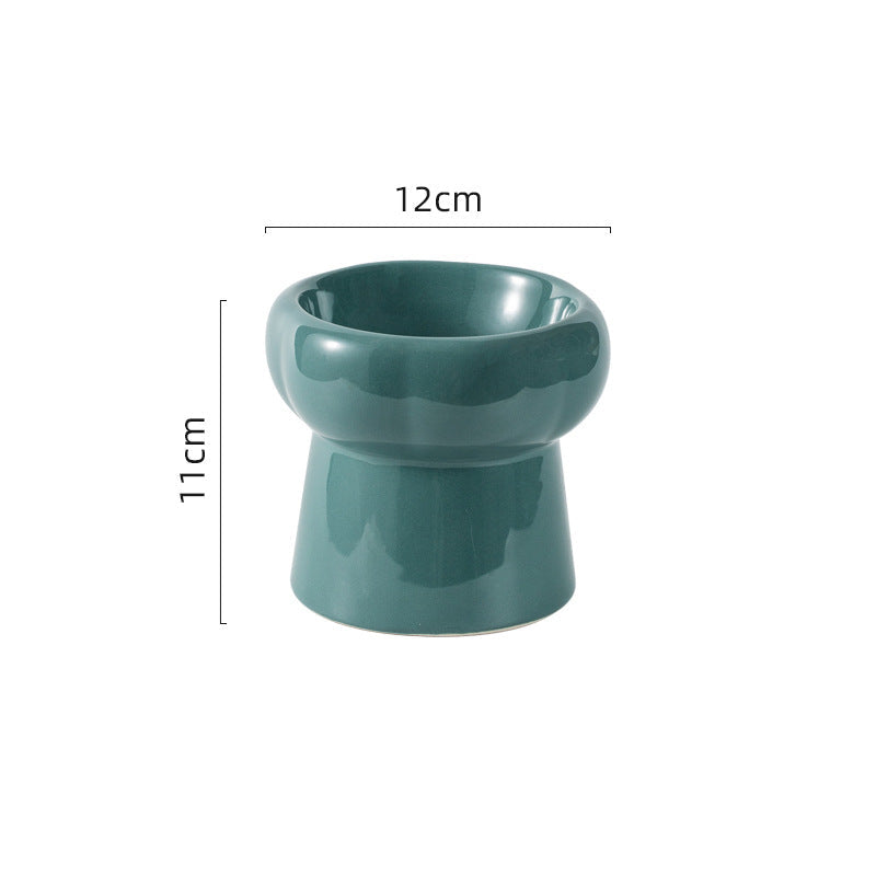 Flower Ceramic Pet Bowl – Cream White (Raised Profile)