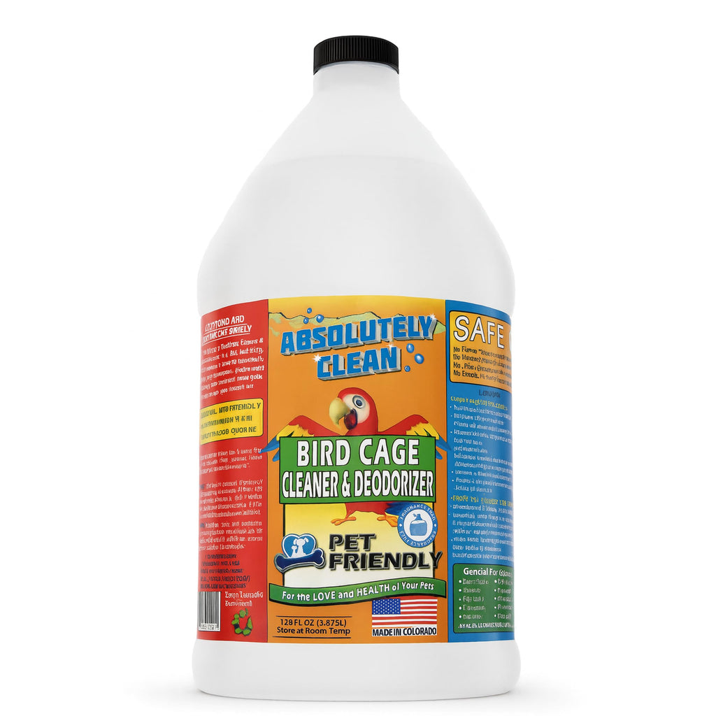 Absolutely Clean Bird Cage Cleaner & Deodorizer – Fragrance Free 128oz Gallon – Made in USA