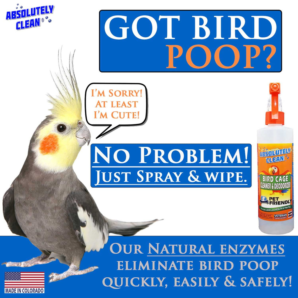 Absolutely Clean Bird Cage Cleaner & Deodorizer – Fragrance Free 128oz Gallon – Made in USA