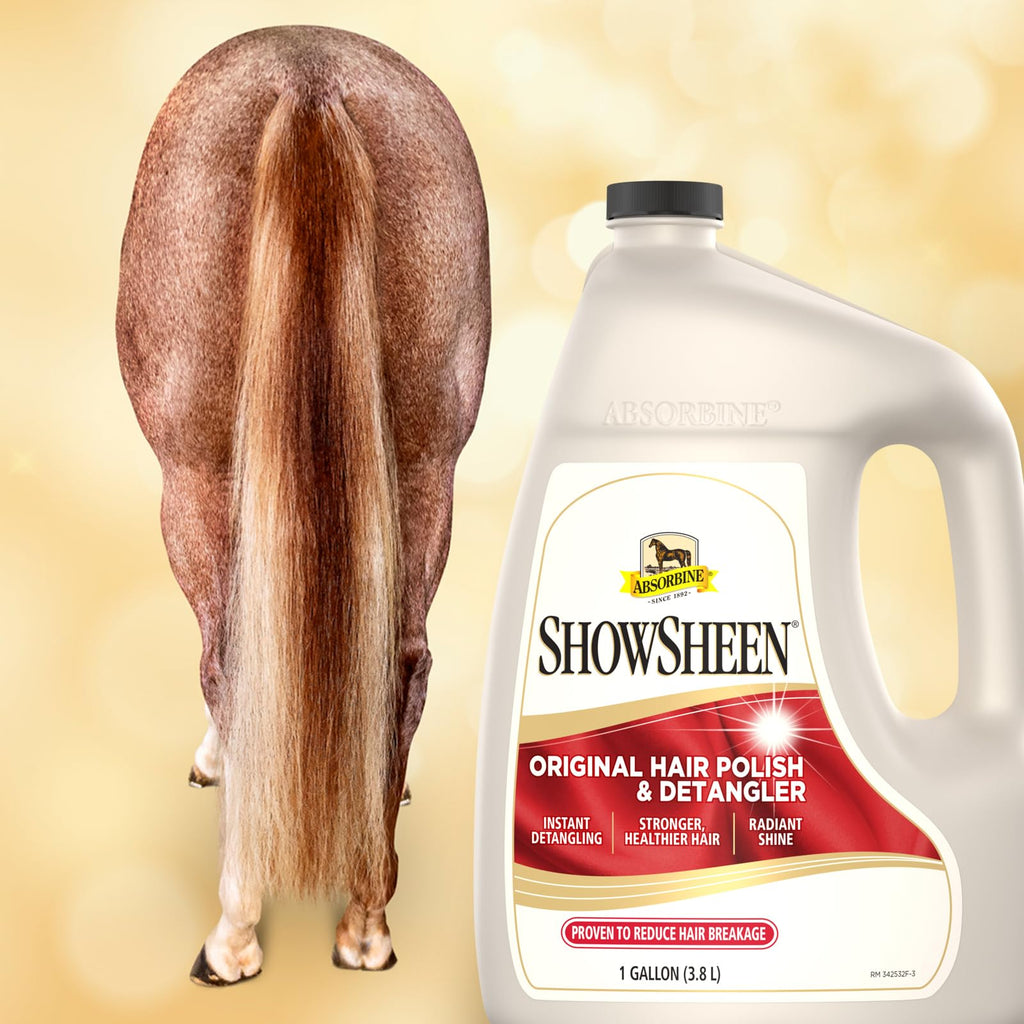 Absorbine ShowSheen Hair Polish & Detangler 128oz Refill Jug – Instant Detangling, Shine & Hair Protection