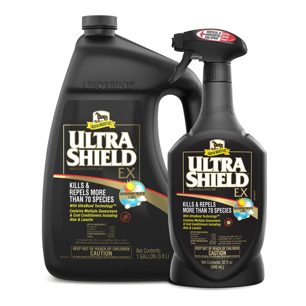 Absorbine UltraShield EX Combo – Sprayer + Refill Insecticide for Horses, Dogs, Premises | Kills & Repels 70+ Insects
