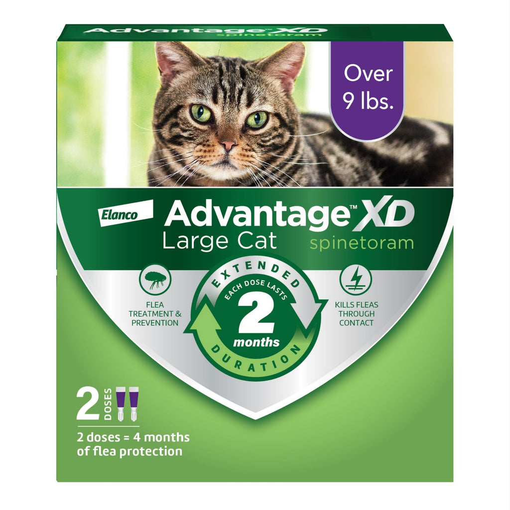 Advantage XD Large Cat Flea Treatment – 2-Month Doses for 9+ Lbs
