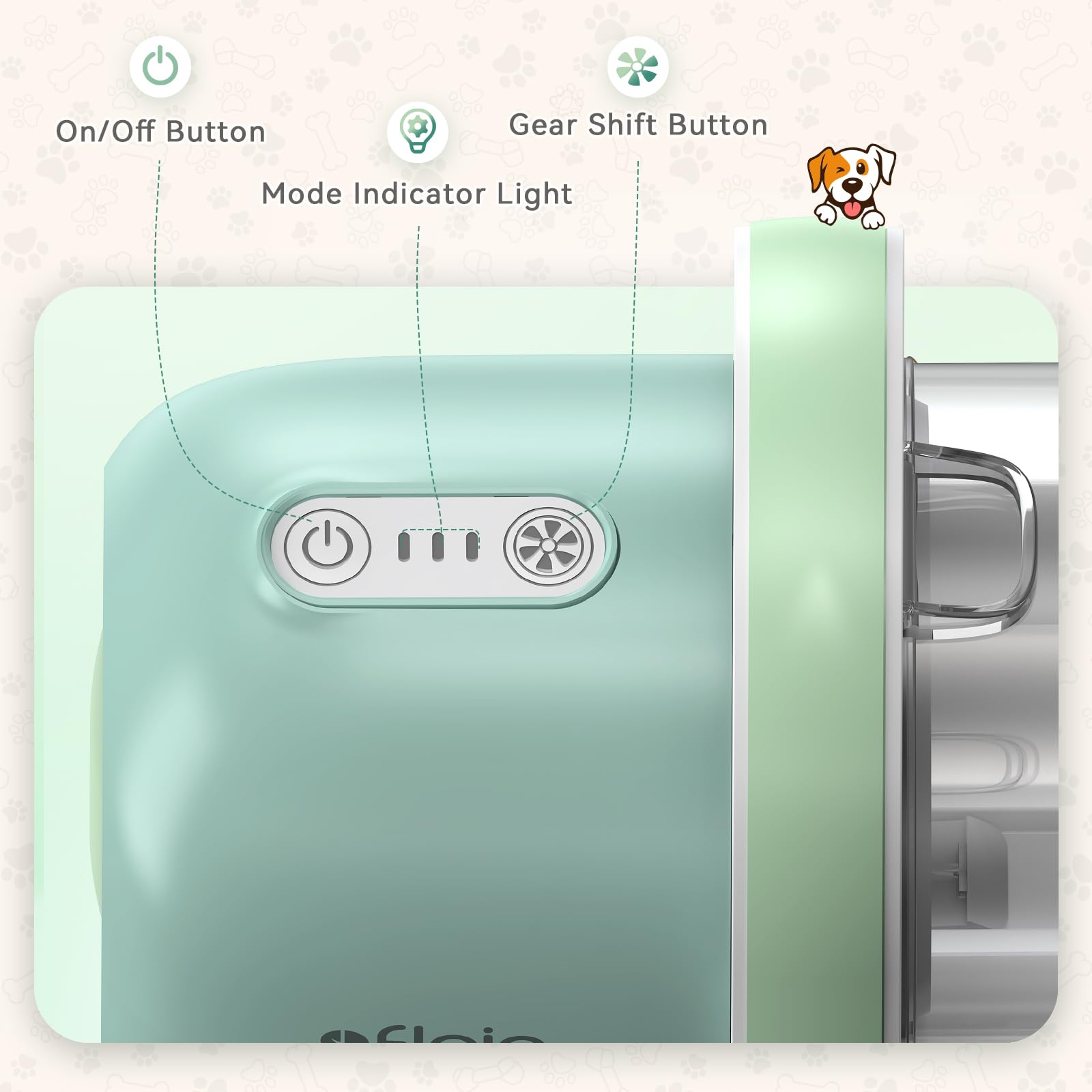 Afloia 6-in-1 Dog Grooming Kit with Vacuum Suction | Low Noise, Cordless Clipper