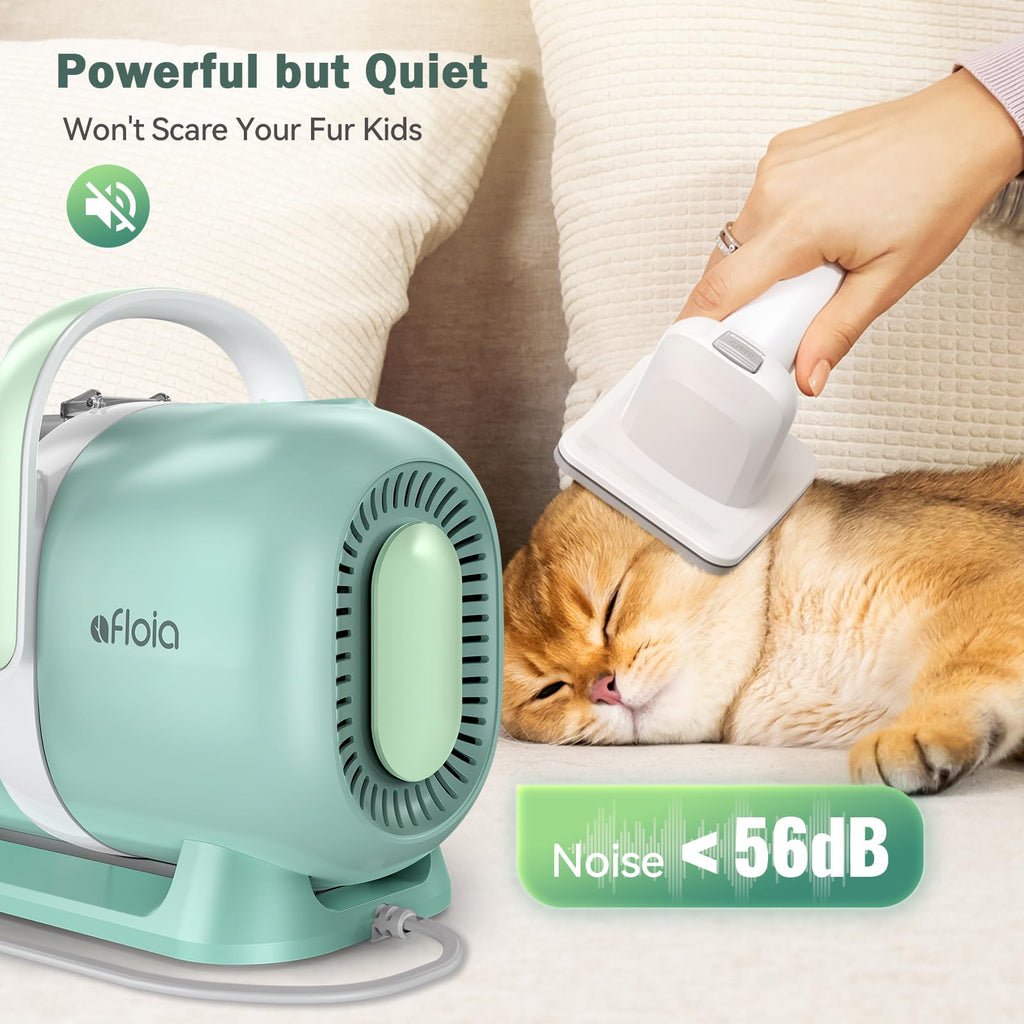 Afloia 6-in-1 Dog Grooming Kit with Vacuum Suction | Low Noise, Cordless Clipper