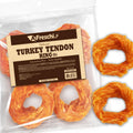 AFreschi Turkey Tendons for Dogs – USA-Sourced, Rawhide-Free Chews for Large Breeds, 10 oz Ring