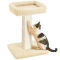 AGYM Cat Scratching Post — 32-Inch Tall with Plush Elevated Bed, Sisal & Carpet, Beige