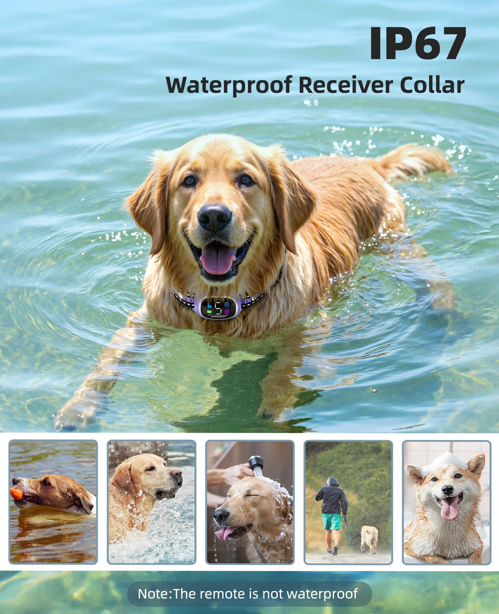 AIKEEP 2-in-1 Dog Shock & Bark Collar | 3300ft Remote, IP67 Waterproof, 8-120 lbs
