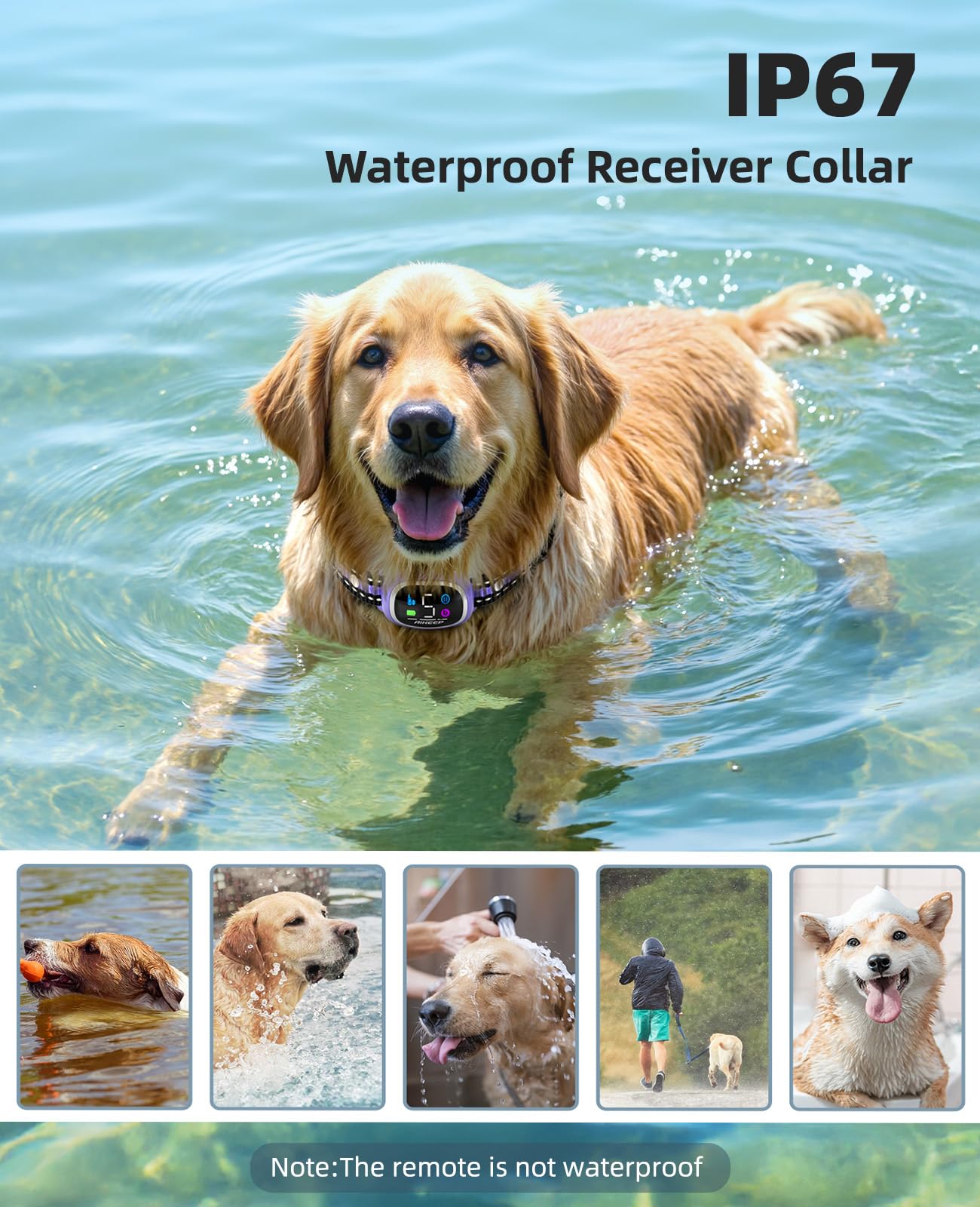 AIKEEP 2-in-1 Dog Shock & Bark Collar | 3300ft Remote, IP67 Waterproof, 8-120 lbs