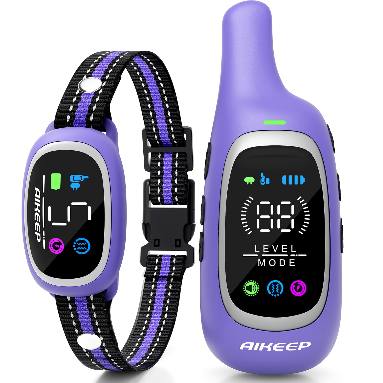 AIKEEP 2-in-1 Dog Shock & Bark Collar | 3300ft Remote, IP67 Waterproof, 8-120 lbs
