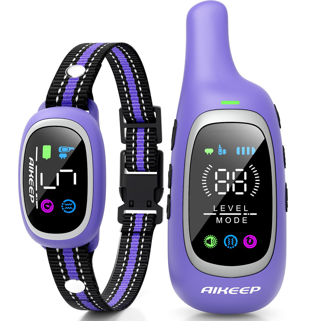 AIKEEP 2-in-1 Dog Shock & Bark Collar | 3300ft Remote, IP67 Waterproof, 8-120 lbs