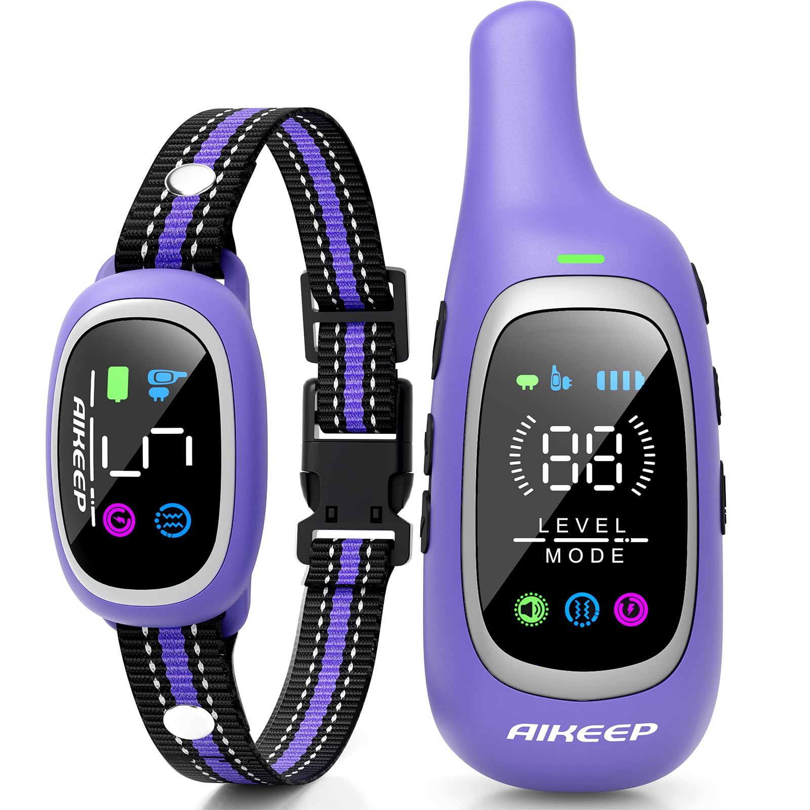 AIKEEP 2-in-1 Dog Shock & Bark Collar | 3300ft Remote, IP67 Waterproof, 8-120 lbs