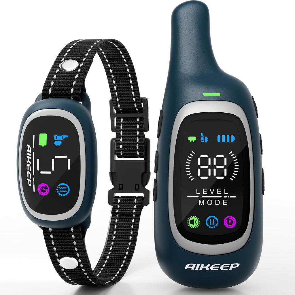 AIKEEP 2-in-1 Dog Shock & Bark Collar with 3300ft Remote | IP67 Waterproof