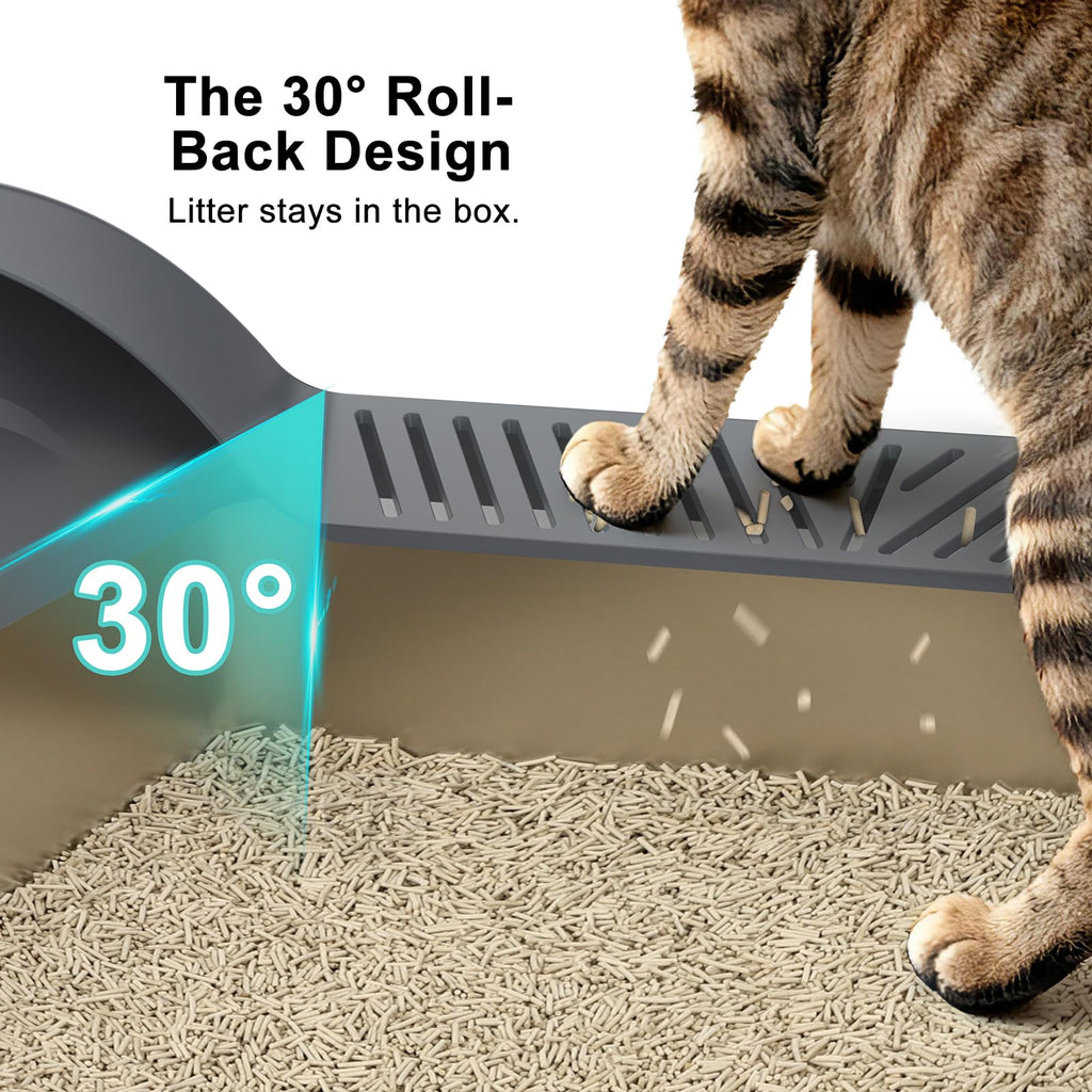AIPERRO Extra Large Stainless Steel Litter Box for Big Cats & Multi-Cat Homes | Leak-Proof, Non-Stick, Includes Litter Scoop