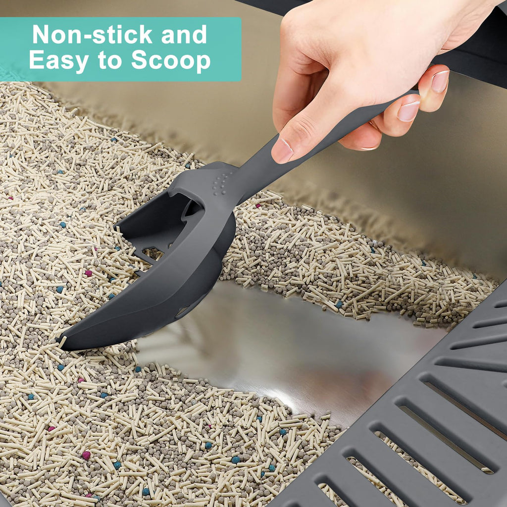 AIPERRO Extra Large Stainless Steel Litter Box for Big Cats & Multi-Cat Homes | Leak-Proof, Non-Stick, Includes Litter Scoop