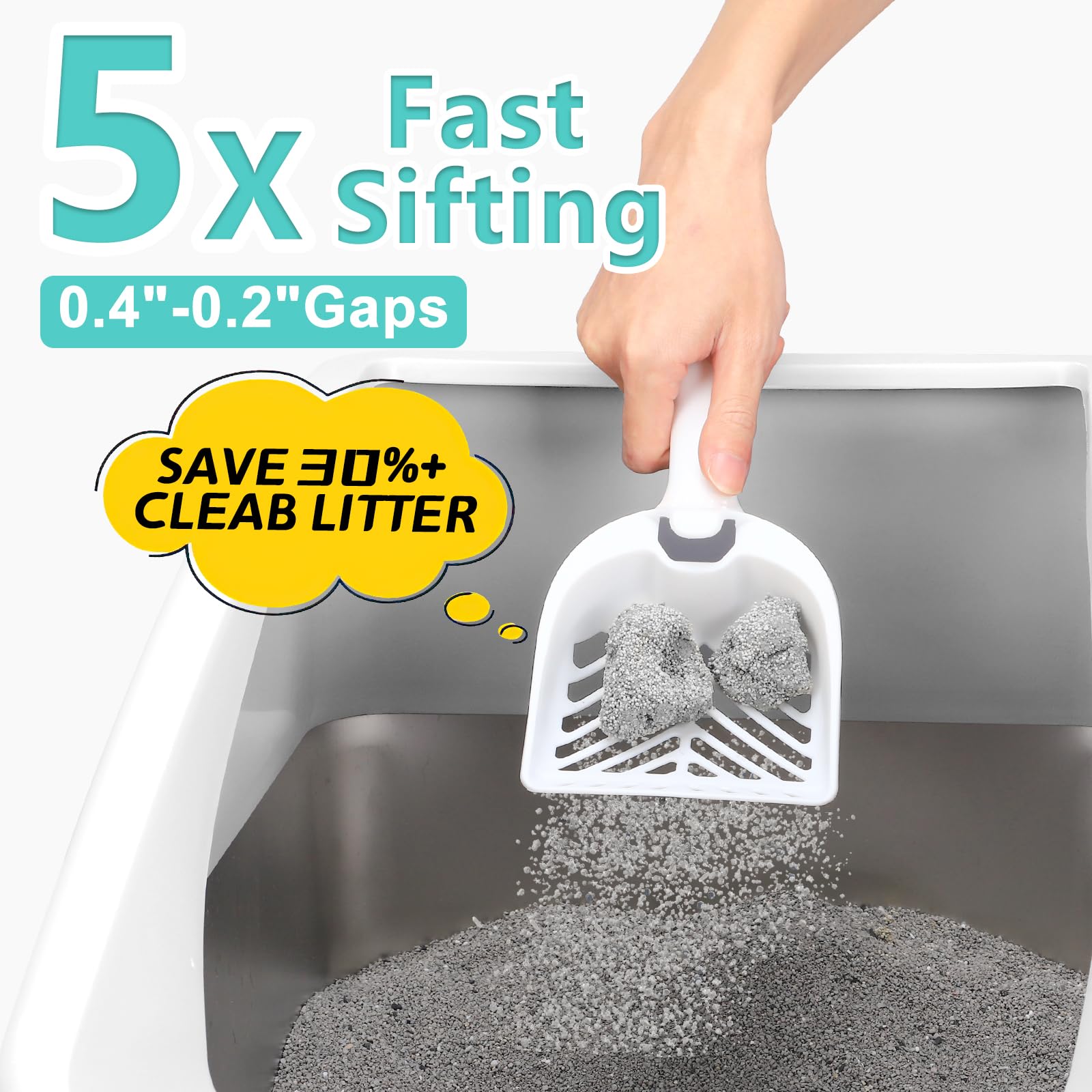 AIPERRO 2 Pack Stainless Steel Litter Box – XL Enclosed Litter Boxes with Lid for Big Cats & Multi-Cats | High Sides & Anti-Leakage