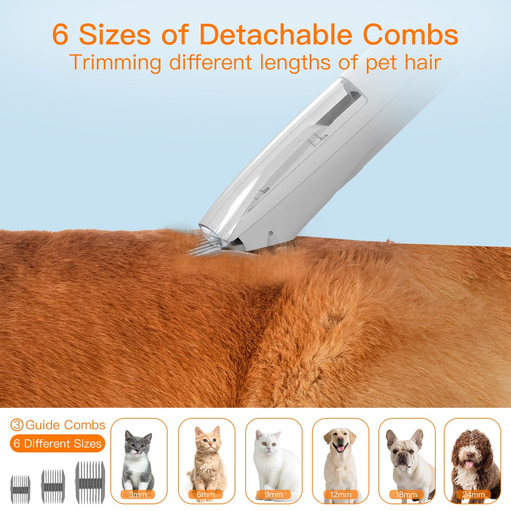 AIRROBO Dog Grooming Vacuum Kit – 12000Pa Suction, Quiet Grooming Vacuum, 2L Dust Cup, 5-in-1 Kit
