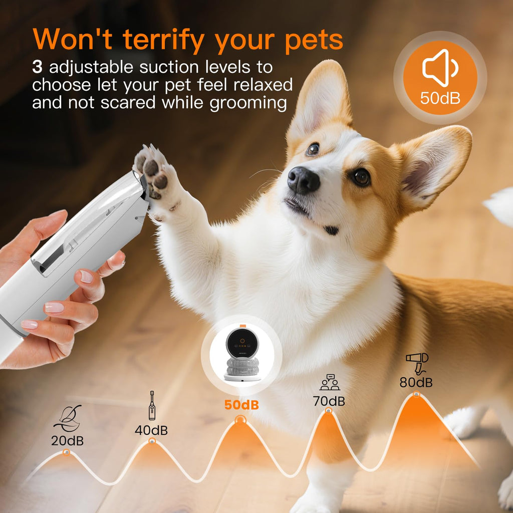 AIRROBO Dog Grooming Vacuum Kit – 12000Pa Suction, Quiet Grooming Vacuum, 2L Dust Cup, 5-in-1 Kit