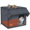 AKAOLA Large Heated Cat House – Weatherproof Outdoor Shelter with Heating Pad