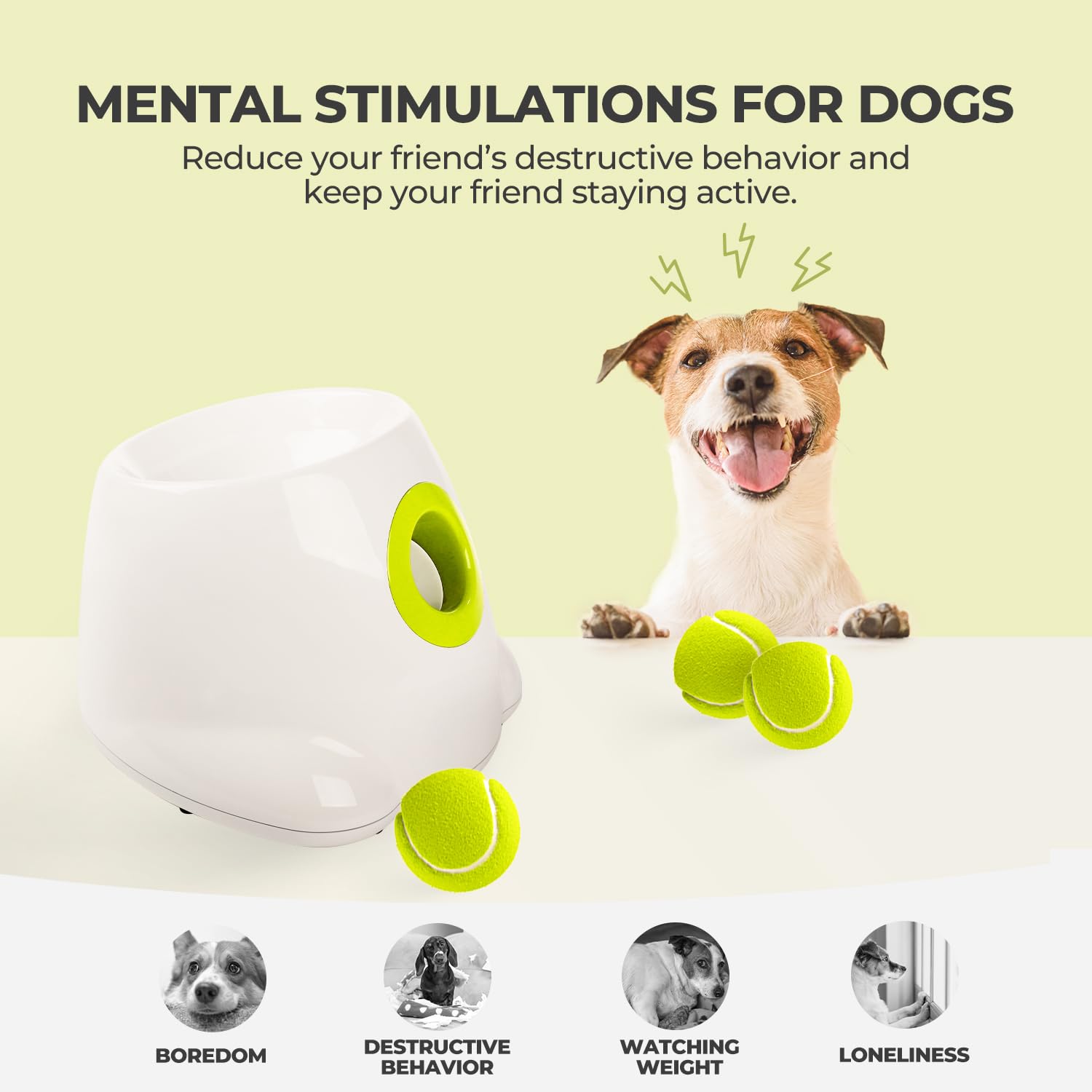 ALL FOR PAWS Original Dog Automatic Ball Launcher for Small & Medium Dogs | Interactive Fetch Toy