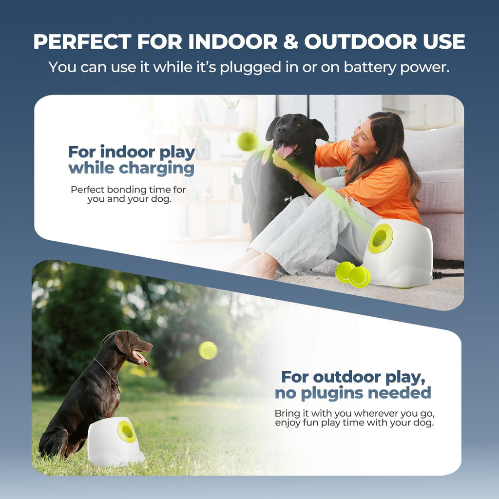 ALL FOR PAWS Automatic Ball Launcher for Medium to Large Dogs | Interactive, Rechargeable Tennis Ball Thrower