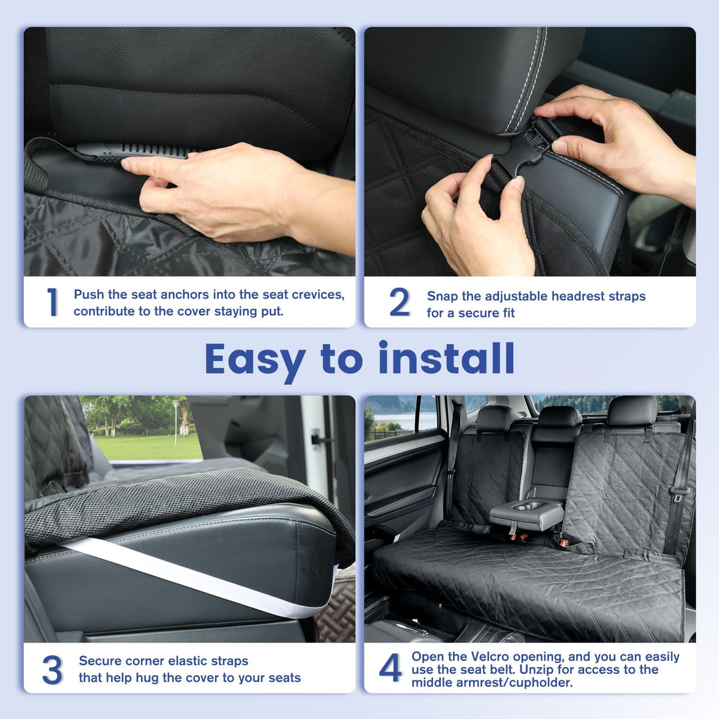 ALLANSING XL Back Seat Cover for Full-Size Trucks & SUVs | Heavy-Duty 900D Waterproof, Easy Clean