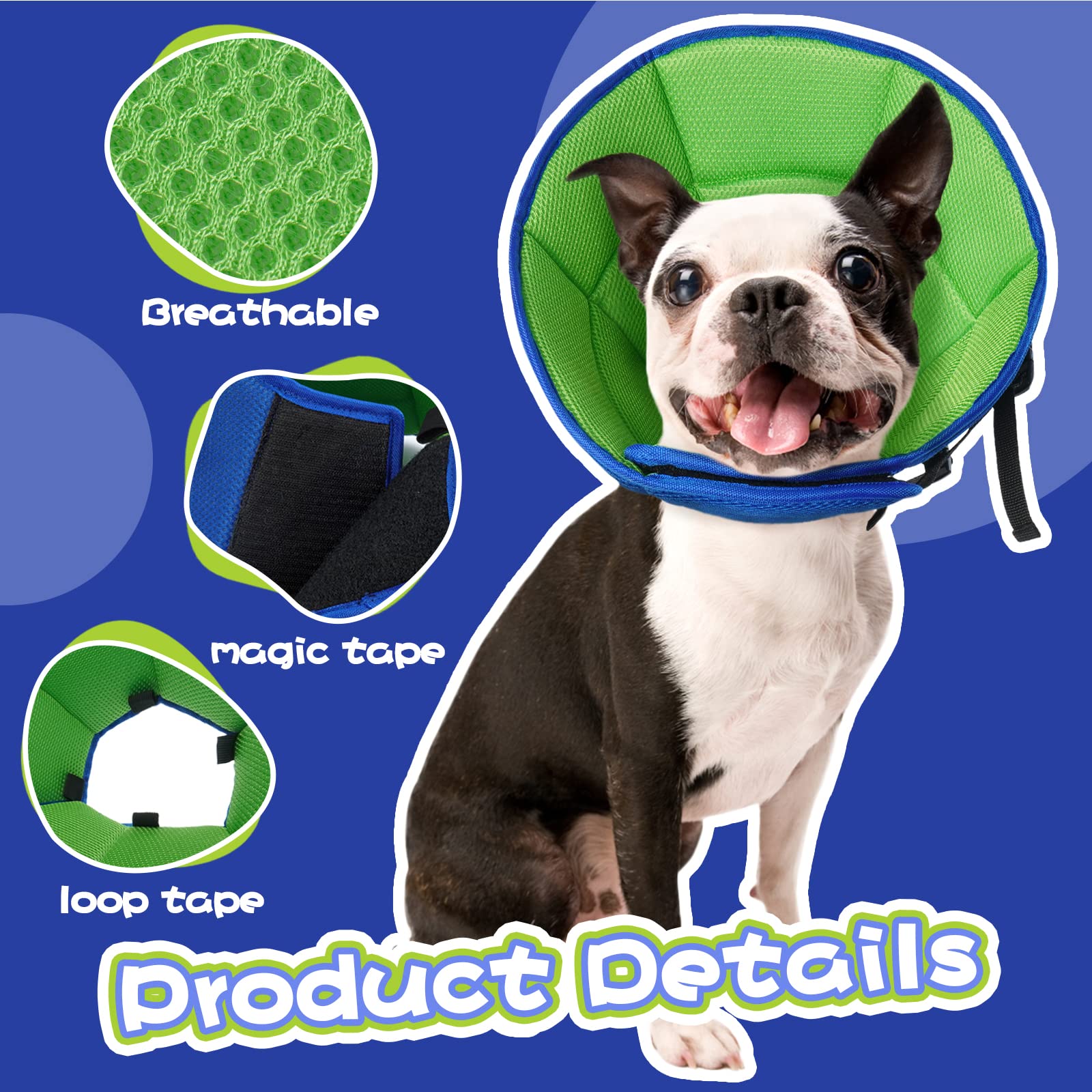 Allroaring Dog Cone for Large Dogs — Soft, Adjustable E-Collar