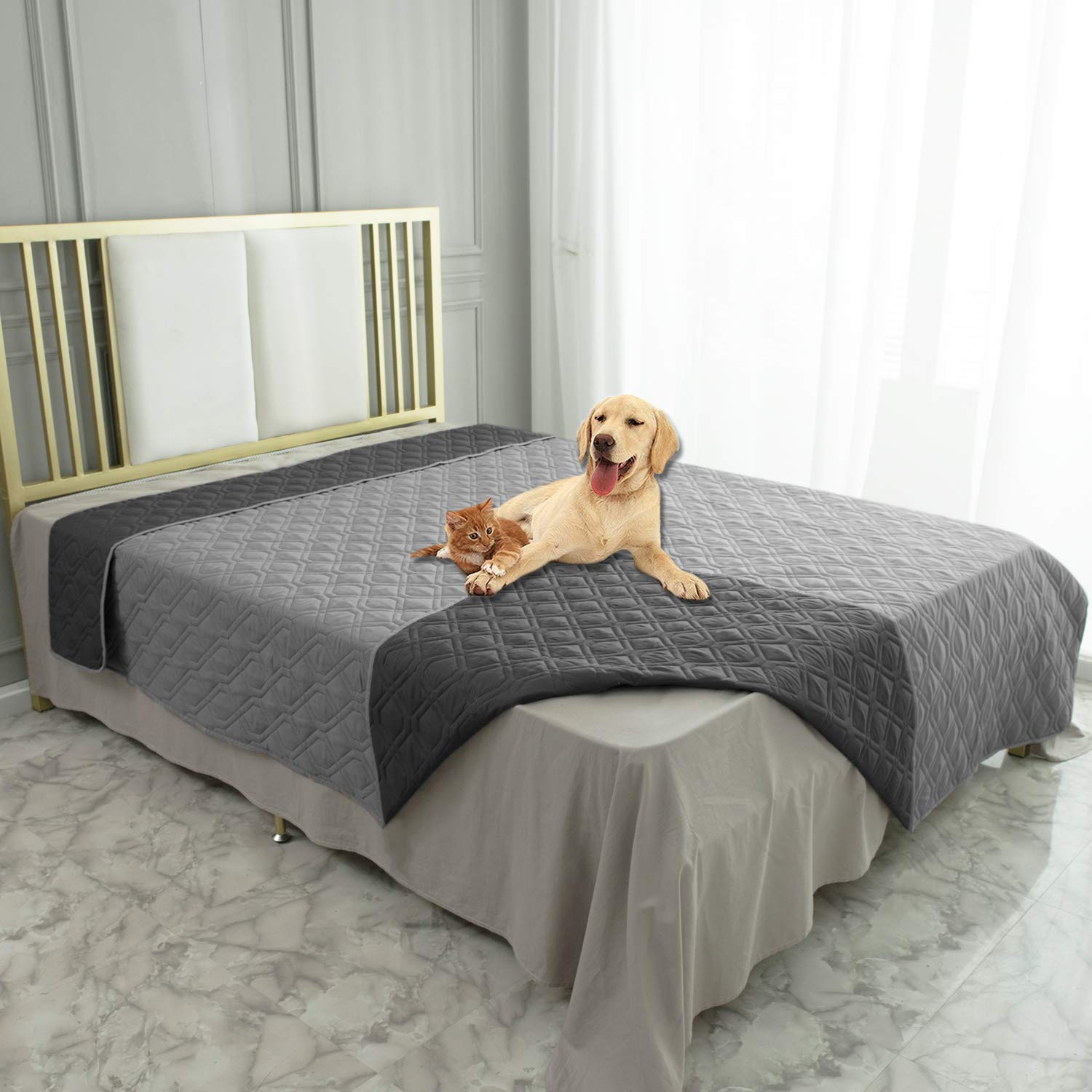 Ameritex Waterproof Dog Bed Cover | Reversible Furniture Protector for Sofa, Bed & Couch