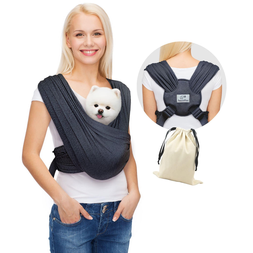 AnccoPlus Front-Facing Dog Carrier Sling for Small Dogs – Hands-Free, Adjustable, Soft Cotton