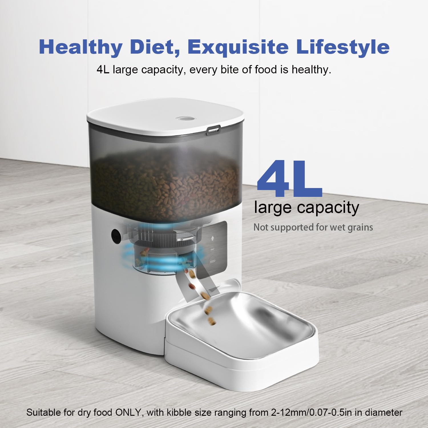 ANDOLL HOME 2.4G WiFi Automatic Cat Feeder — 4L, 10 Meals/Day, Voice Recorder