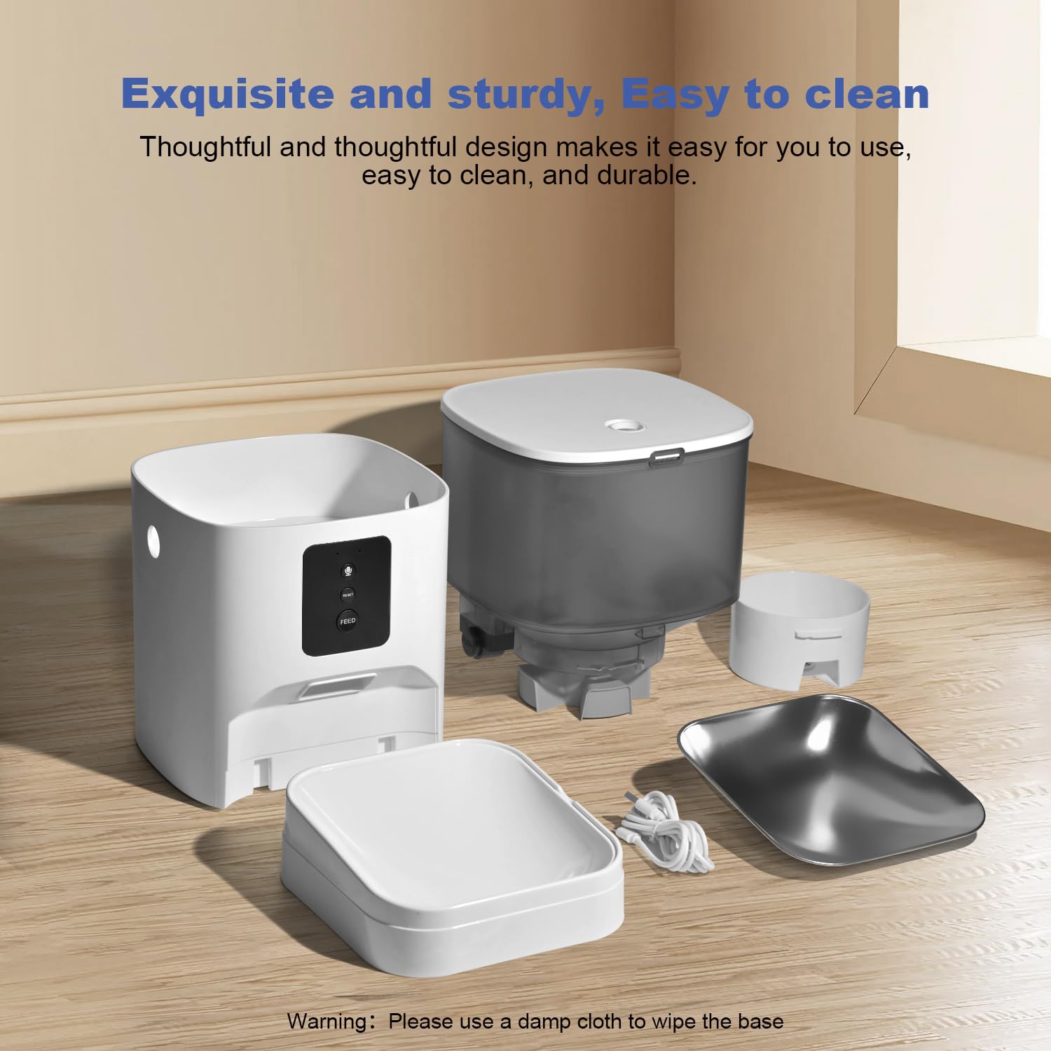 ANDOLL HOME 2.4G WiFi Automatic Cat Feeder — 4L, 10 Meals/Day, Voice Recorder