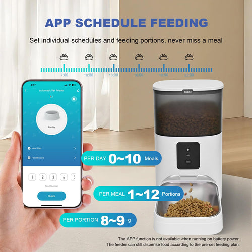ANDOLL HOME 2.4G WiFi Automatic Cat Feeder — 4L, 10 Meals/Day, Voice Recorder