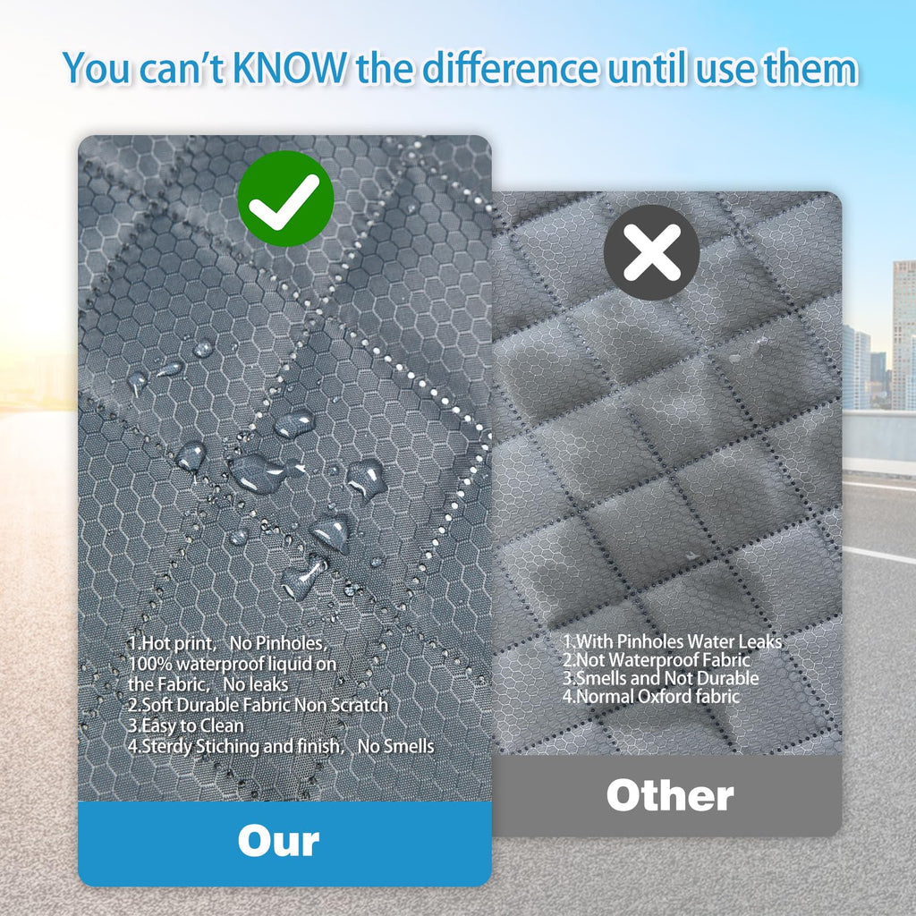 ANOSOSPECIAL Grey Dog Car Seat Cover X-Large — Waterproof, Non-Stick Fur, Universal Fit