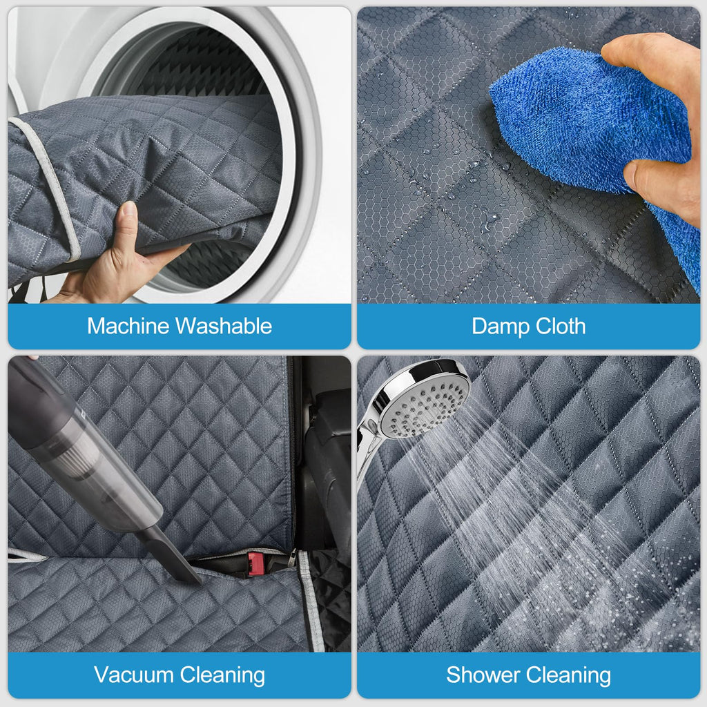 ANOSOSPECIAL Grey Dog Car Seat Cover X-Large — Waterproof, Non-Stick Fur, Universal Fit