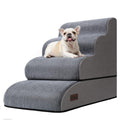 Aodisman 4-Step Dog Stairs & Ramp for Beds or Couches – 21" Grey Non-Slip Pet Steps