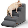 Aodisman 5-Step Dog Stairs & Ramp for High Beds | Non-Slip, Grey