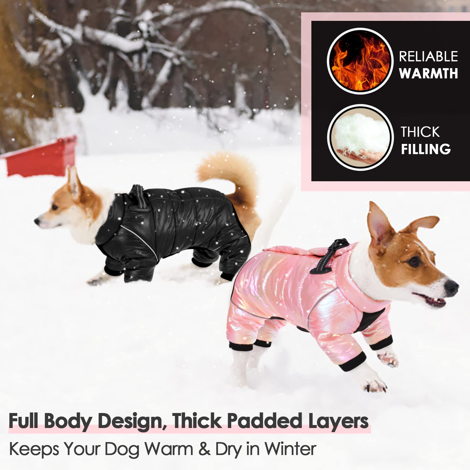 AOFITEE Dog Coat – Waterproof Winter Puffer Jacket for Small Dogs